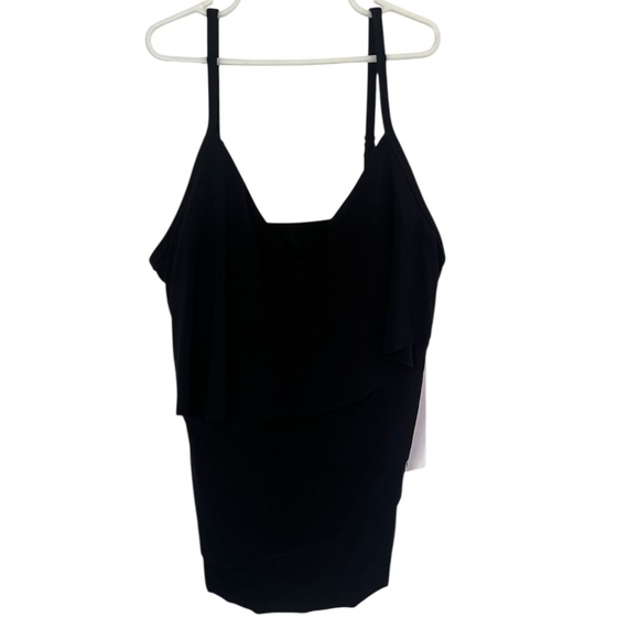 MiracleSuit Chloe Black Tankini Swim Top Size 10 NWT - Picture 3 of 8